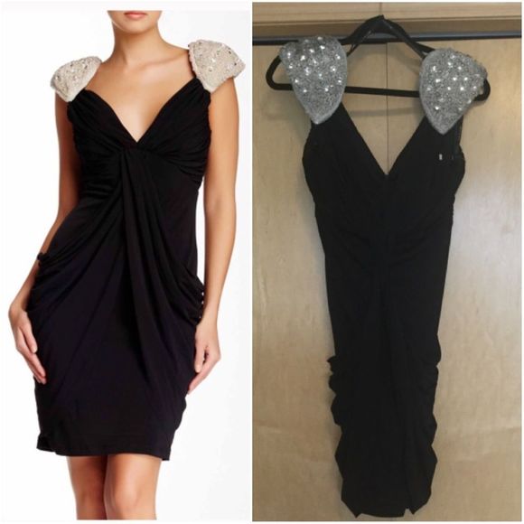 Issue New York Dresses & Skirts - Issue New York Embellished Shoulder Holiday Dress